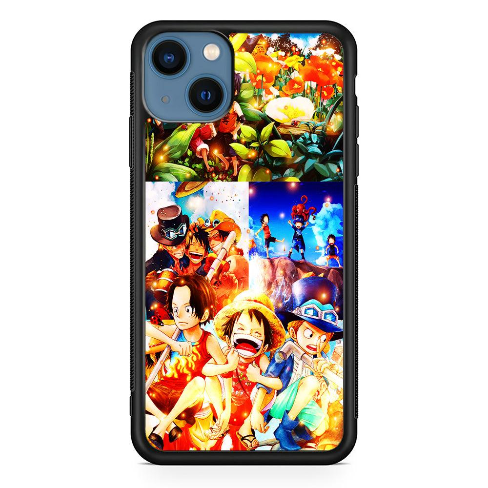 One Piece Three Siblings iPhone 13 Case-Rubber / Black (2D Case)-Xtracase