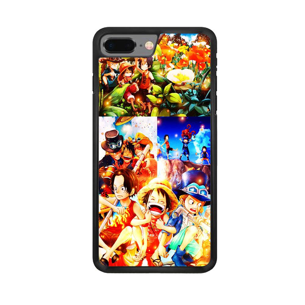 One Piece Three Siblings iPhone 8 Plus Case-Rubber / Black (2D Case)-Xtracase