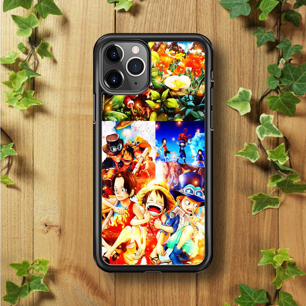 One Piece Three Siblings iPhone 11 Pro Max Case-Rubber / Black (2D Case)-Xtracase