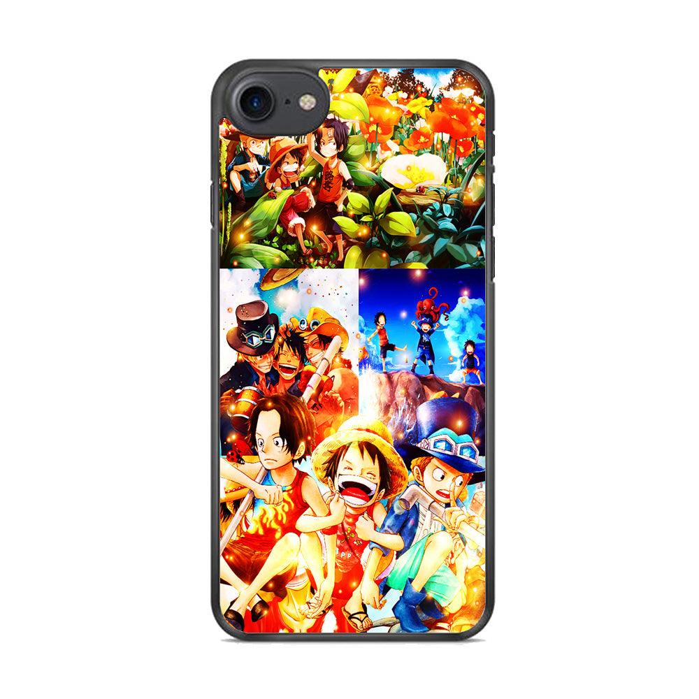 One Piece Three Siblings iPhone 7 Case-Rubber / Black (2D Case)-Xtracase