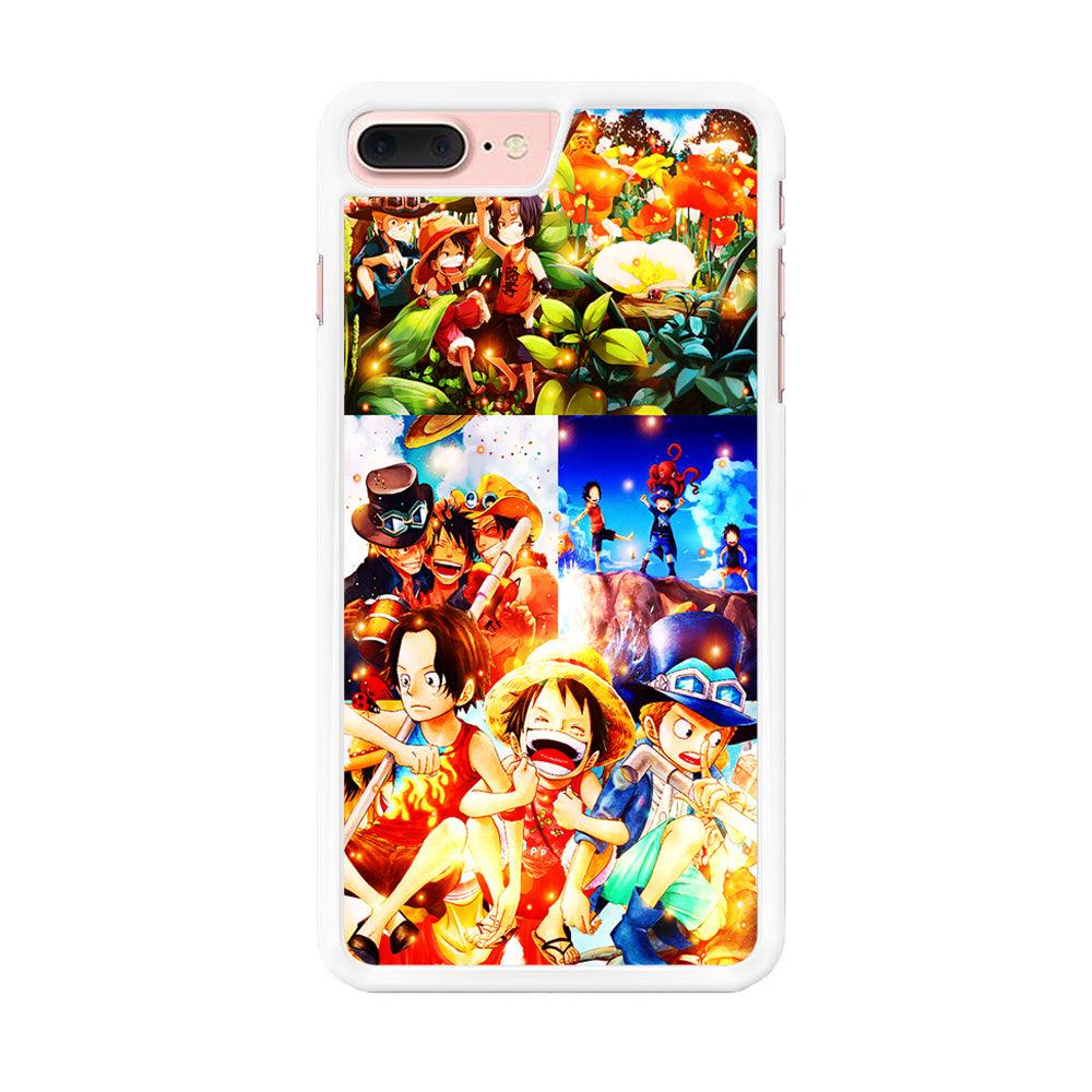 One Piece Three Siblings iPhone 8 Plus Case-Rubber / White (2D Case)-Xtracase