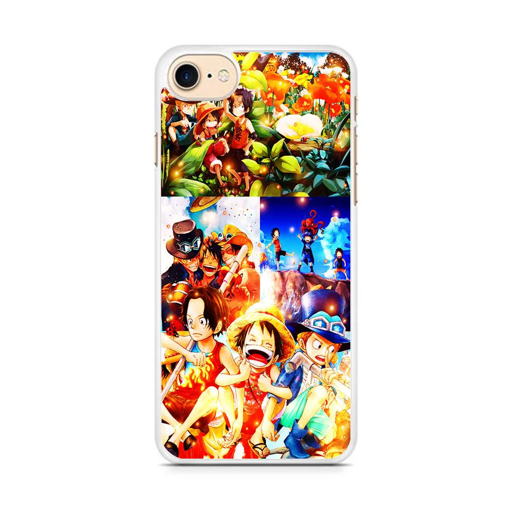 One Piece Three Siblings iPhone 8 Case-Rubber / White (2D Case)-Xtracase