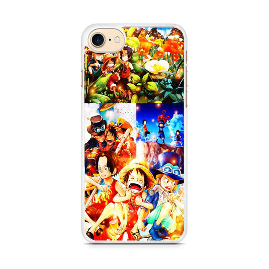 One Piece Three Siblings iPhone 8 Case-Rubber / White (2D Case)-Xtracase