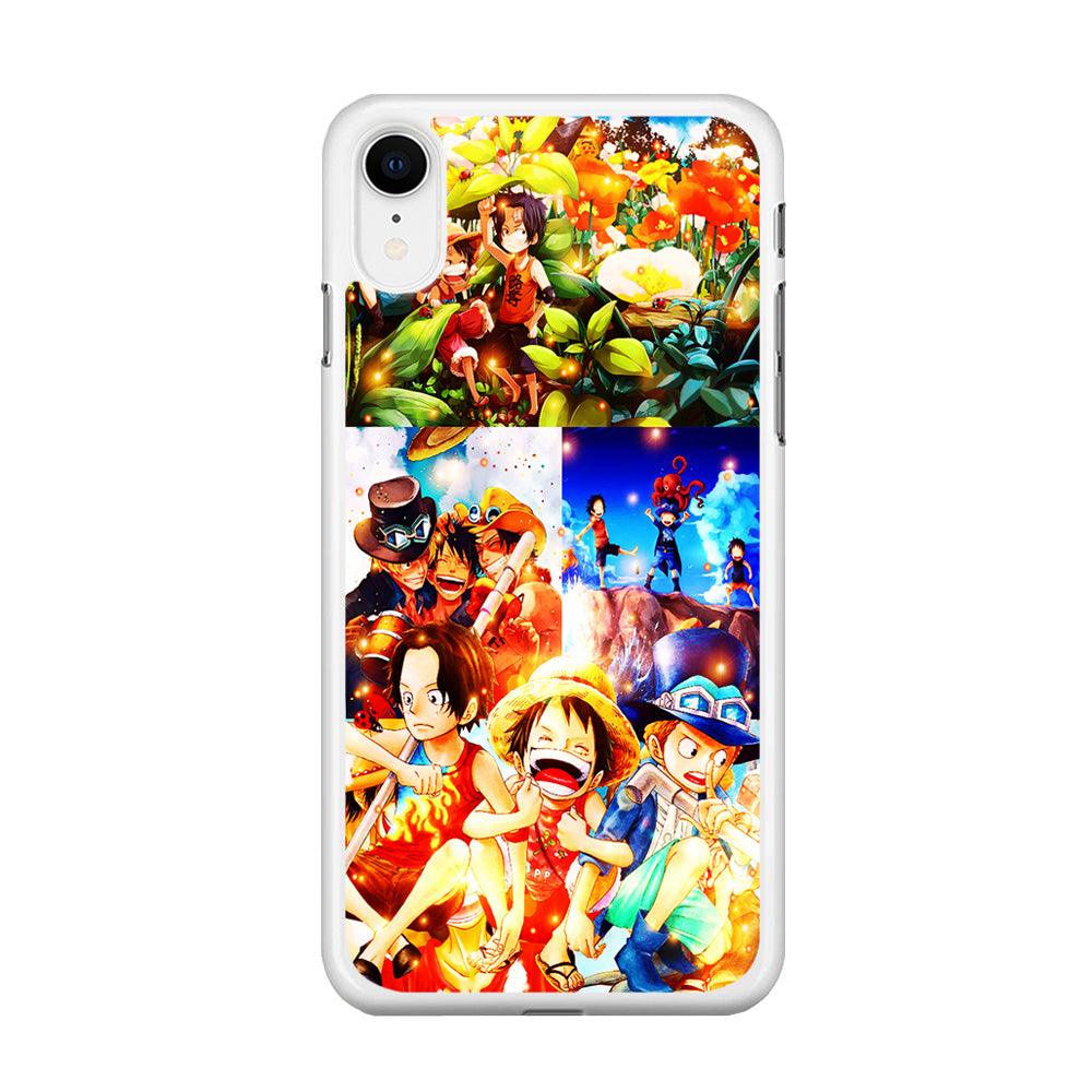 One Piece Three Siblings iPhone XR Case-Rubber / White (2D Case)-Xtracase