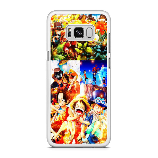 One Piece Three Siblings Samsung Galaxy S8 Case-Rubber / White (2D Case)-Xtracase