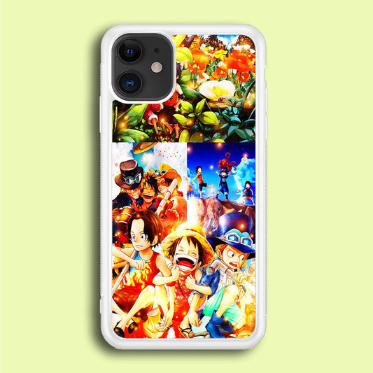 One Piece Three Siblings iPhone 12 Case-Rubber / White (2D Case)-Xtracase