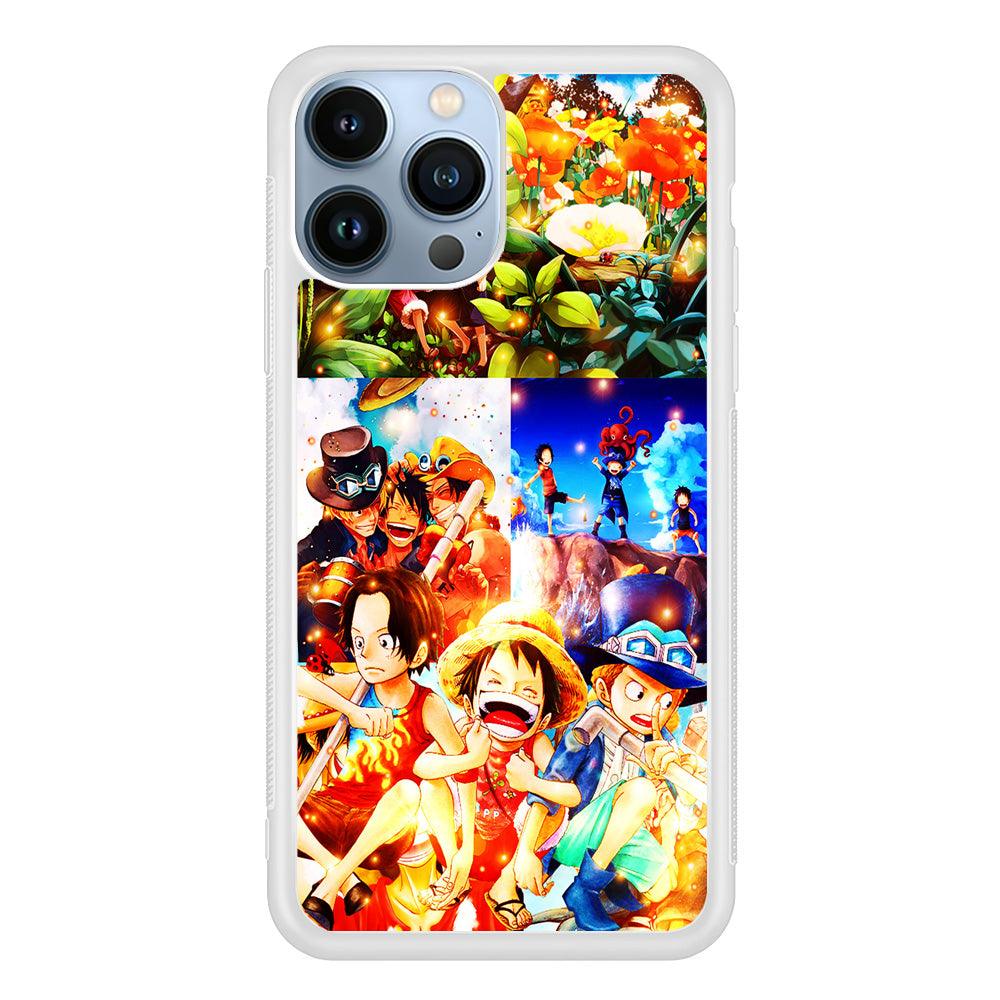 One Piece Three Siblings iPhone 13 Pro Case-Rubber / White (2D Case)-Xtracase