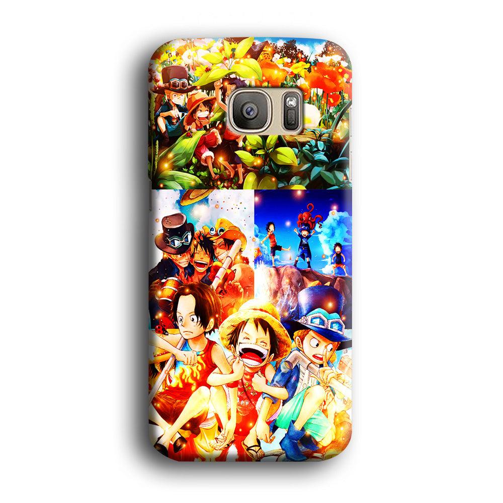 One Piece Three Siblings Samsung Galaxy S7 Edge Case-Plastic / Full Wrap (3D Case)-Xtracase