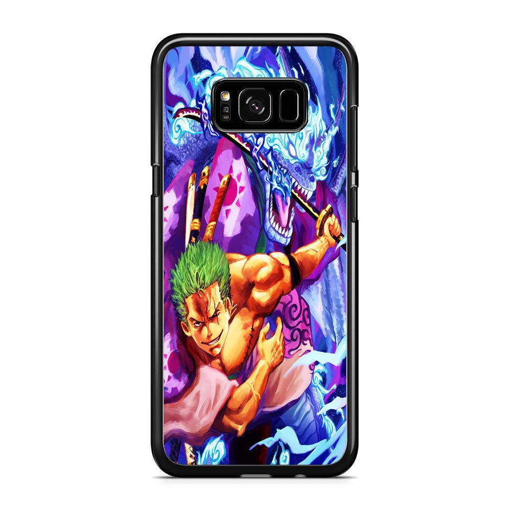 One Piece Zoro Dragon Samsung Galaxy S8 Case-Rubber / Black (2D Case)-Xtracase