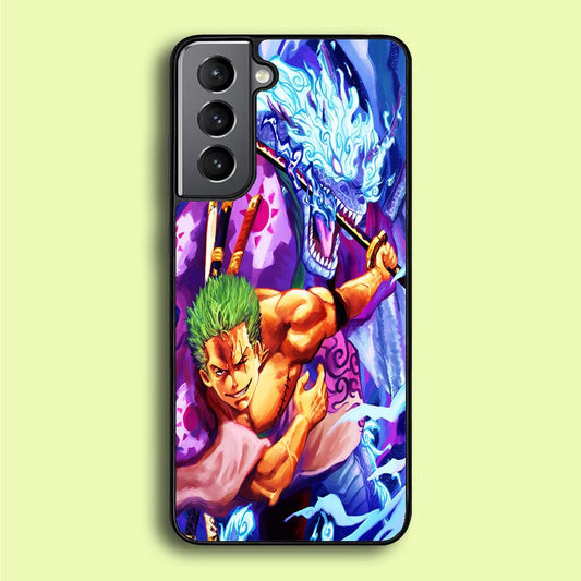 One Piece Zoro Dragon Samsung Galaxy S21 Plus Case-Plastic / Full Wrap (3D Case)-Xtracase