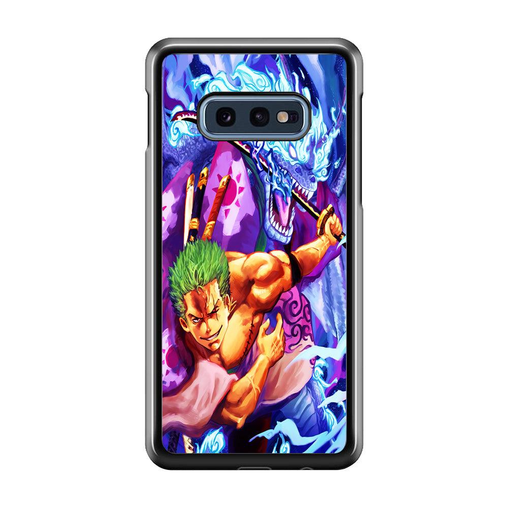 One Piece Zoro Dragon Samsung Galaxy S10E Case-Rubber / White (2D Case)-Xtracase