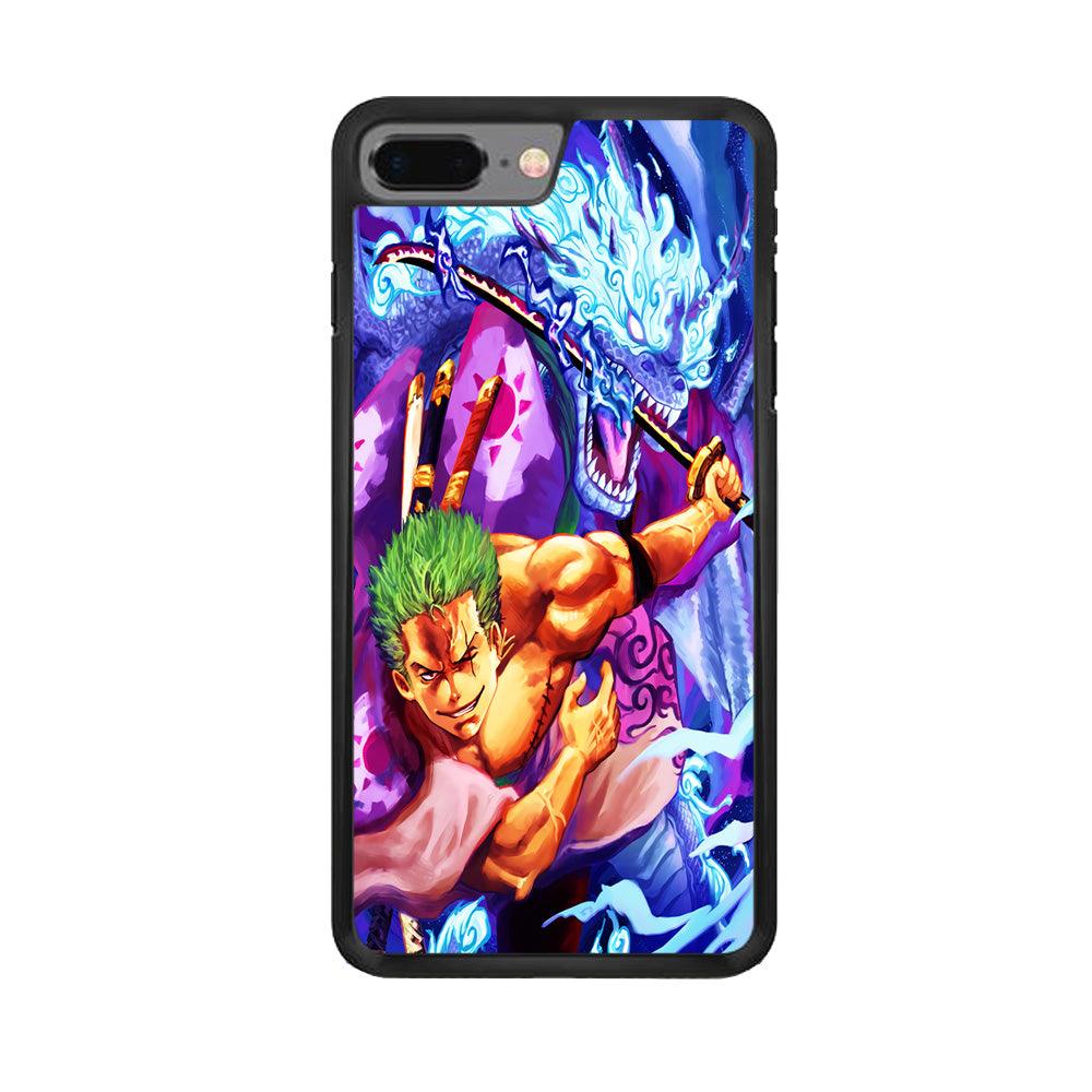 One Piece Zoro Dragon iPhone 7 Plus Case-Rubber / Black (2D Case)-Xtracase