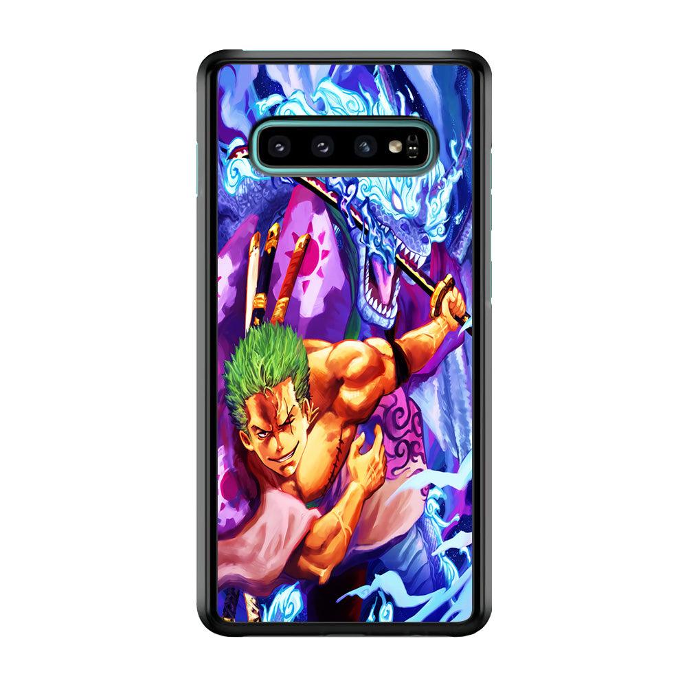 One Piece Zoro Dragon Samsung Galaxy S10 Case-Plastic / Full Wrap (3D Case)-Xtracase