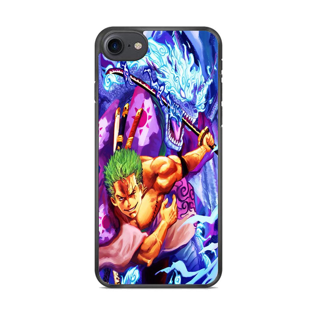 One Piece Zoro Dragon iPhone 7 Case-Rubber / Black (2D Case)-Xtracase