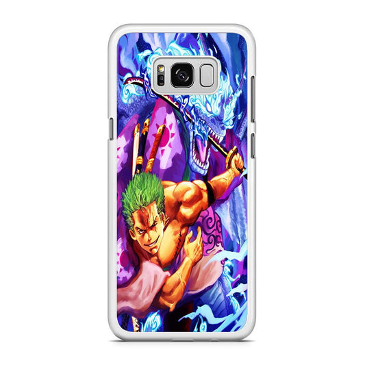 One Piece Zoro Dragon Samsung Galaxy S8 Plus Case-Rubber / White (2D Case)-Xtracase