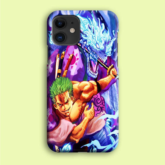One Piece Zoro Dragon iPhone 12 Case-Plastic / Full Wrap (3D Case)-Xtracase