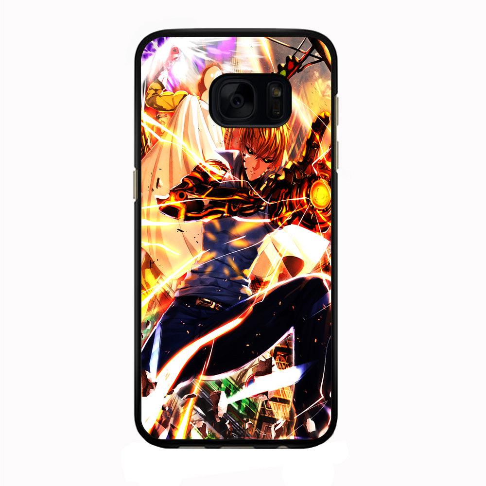 One Punch Man Genos Saitama Samsung Galaxy S7 Edge Case-Rubber / Black (2D Case)-Xtracase