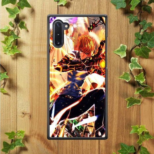 One Punch Man Genos Saitama Samsung Galaxy Note 10 Case-Rubber / Black (2D Case)-Xtracase