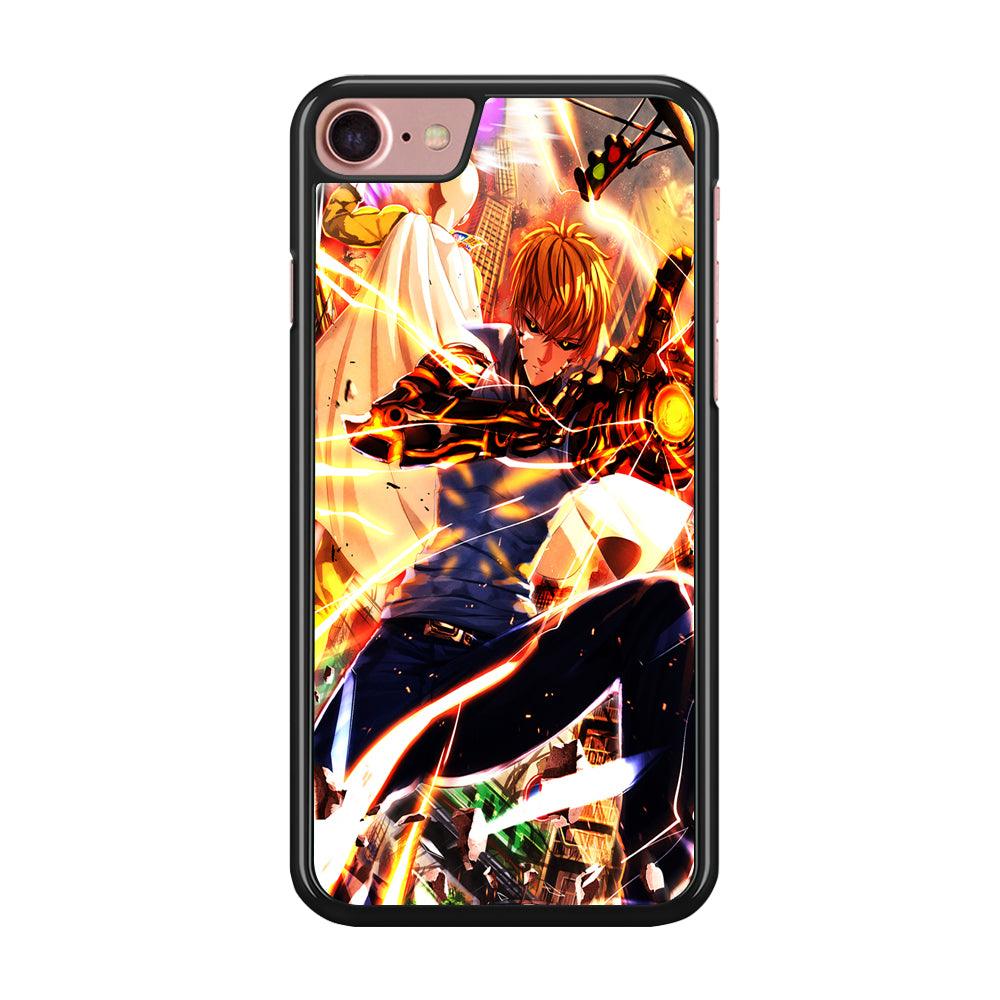 One Punch Man Genos Saitama iPhone SE 2020 Case-Rubber / Black (2D Case)-Xtracase