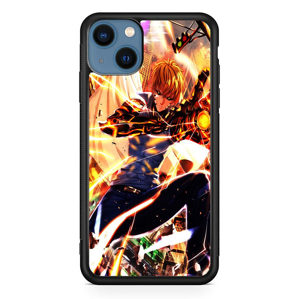 One Punch Man Genos Saitama iPhone 13 Mini Case-Rubber / Black (2D Case)-Xtracase