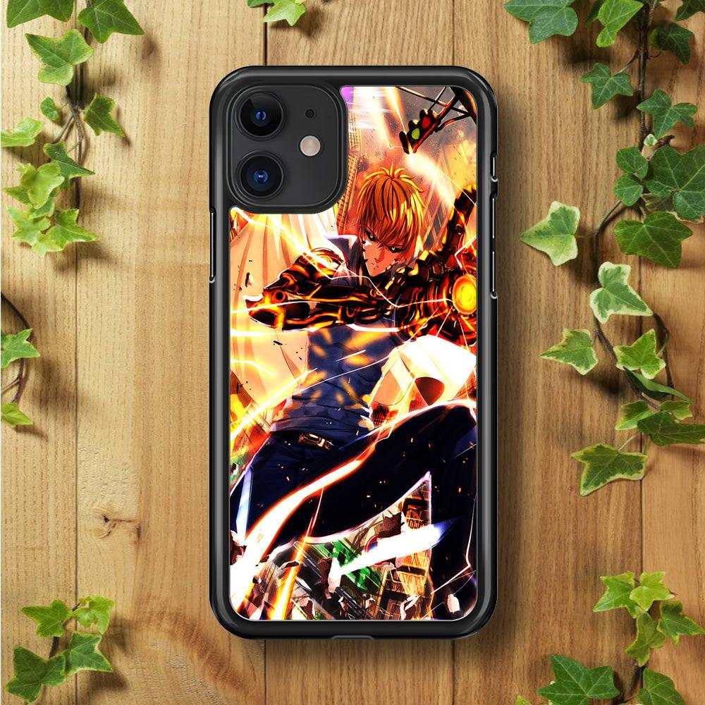 One Punch Man Genos Saitama iPhone 11 Case-Rubber / Black (2D Case)-Xtracase