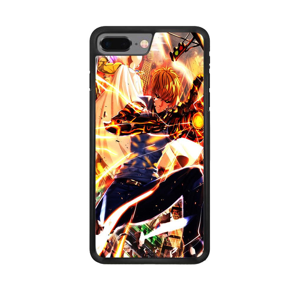 One Punch Man Genos Saitama iPhone 8 Plus Case-Rubber / Black (2D Case)-Xtracase