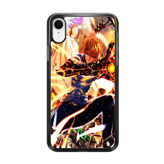 One Punch Man Genos Saitama iPhone XR Case-Rubber / Black (2D Case)-Xtracase