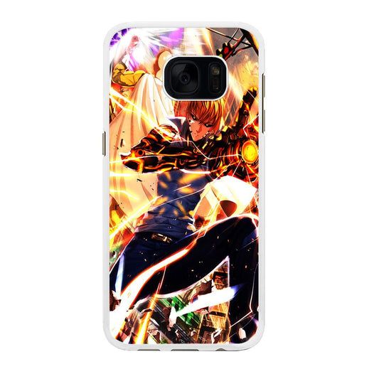 One Punch Man Genos Saitama Samsung Galaxy S7 Edge Case-Rubber / White (2D Case)-Xtracase