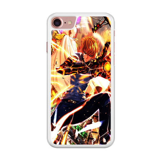 One Punch Man Genos Saitama iPhone SE 2020 Case-Rubber / White (2D Case)-Xtracase