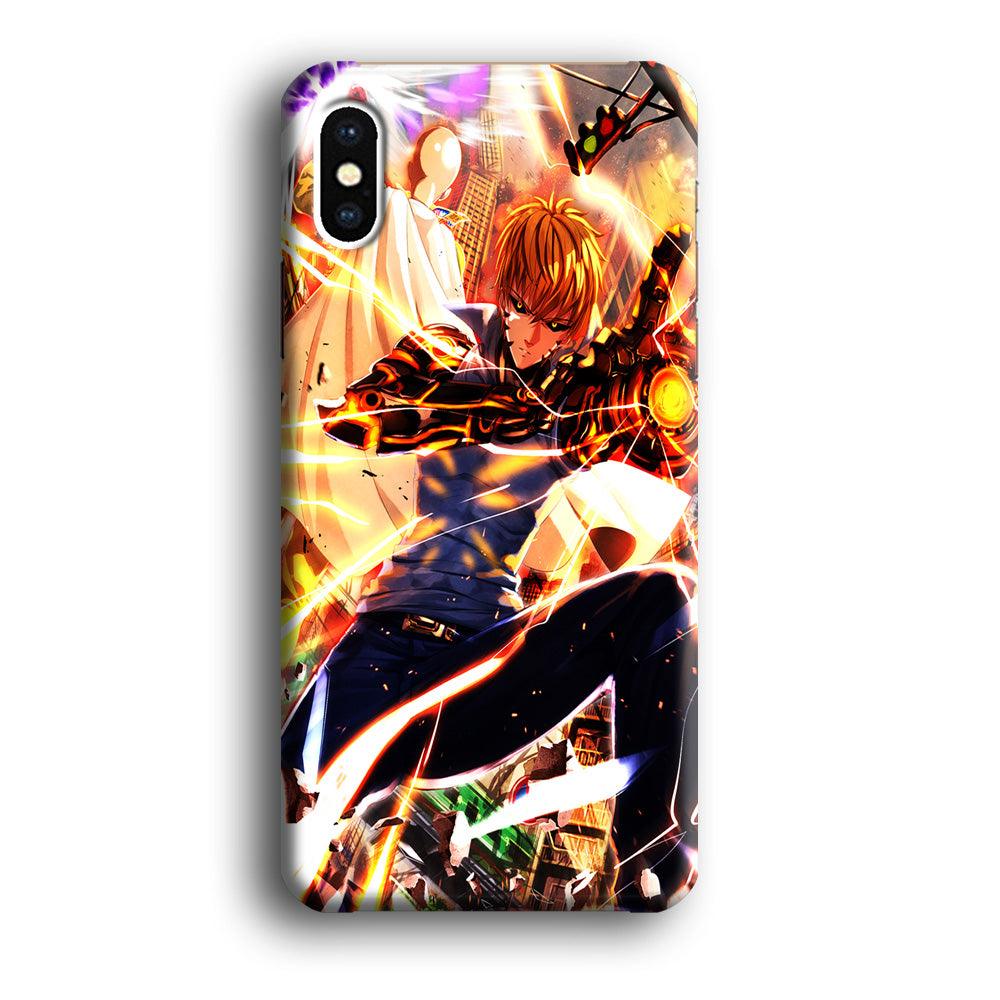 One Punch Man Genos Saitama iPhone Xs Case-Plastic / Full Wrap (3D Case)-Xtracase