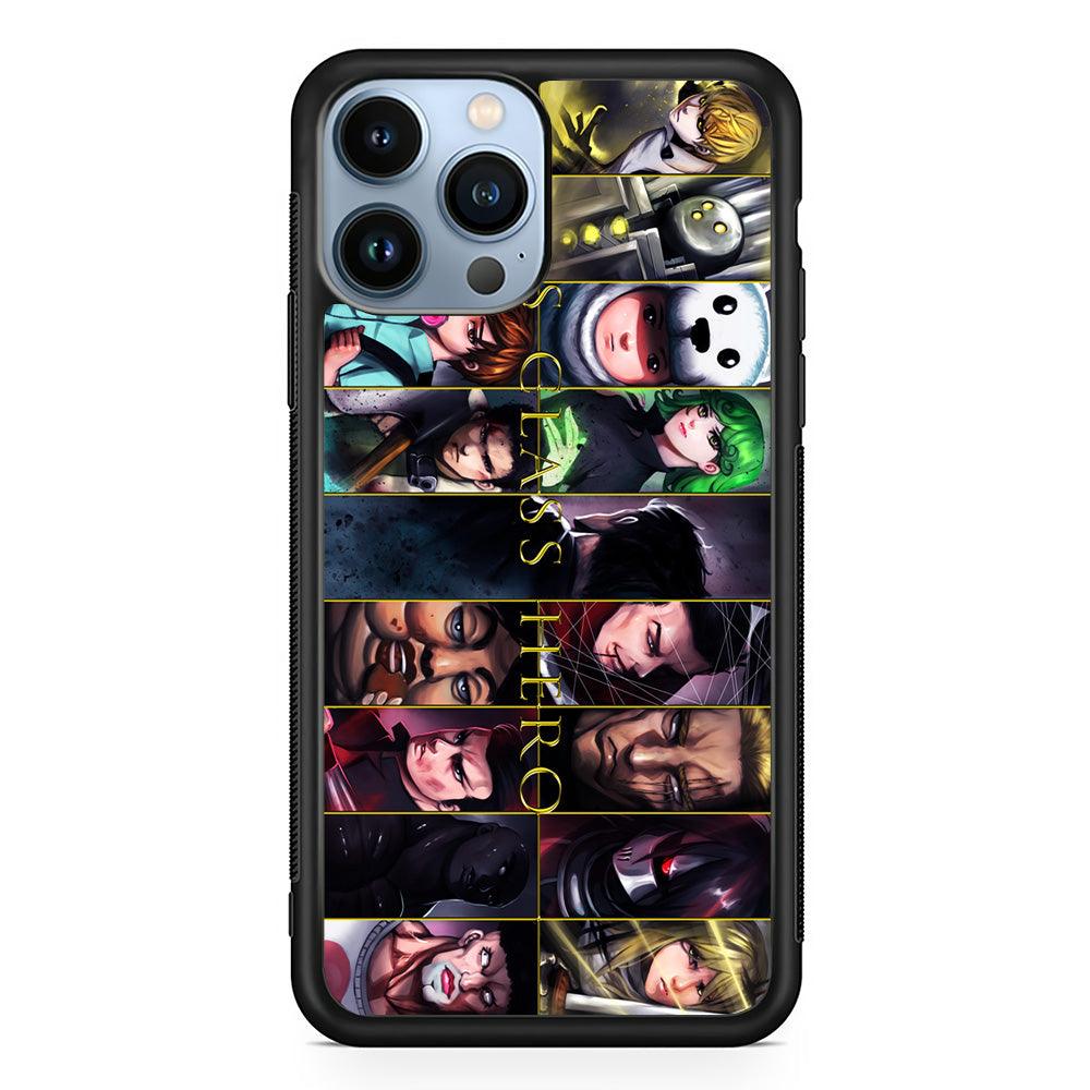 One Punch Man S-Class Hero iPhone 13 Pro Case-Rubber / Black (2D Case)-Xtracase