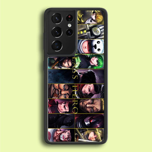One Punch Man S-Class Hero Samsung Galaxy S25 Ultra Case-Rubber / White (2D Case)-Xtracase