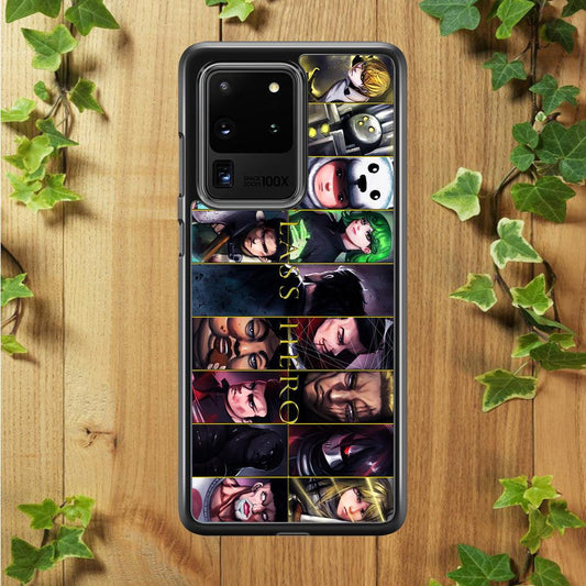One Punch Man S-Class Hero Samsung Galaxy S20 Ultra Case-Rubber / Black (2D Case)-Xtracase