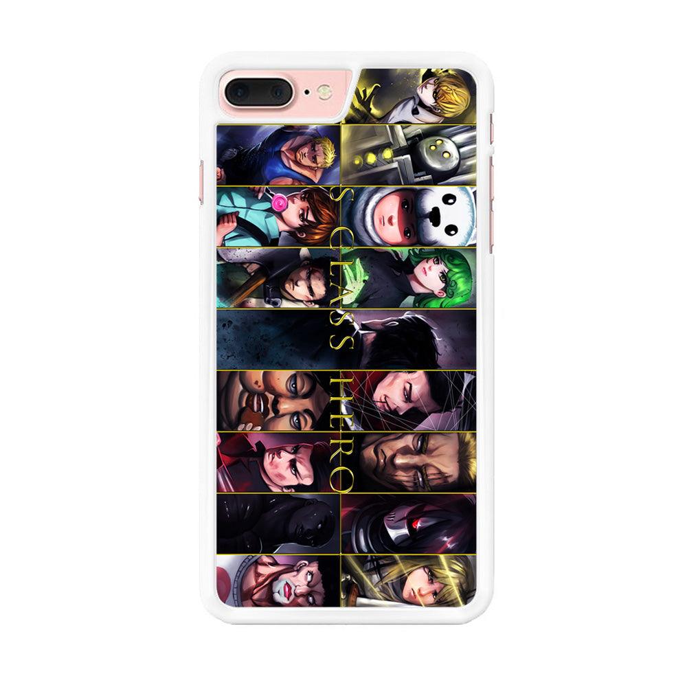One Punch Man S-Class Hero iPhone 8 Plus Case-Rubber / White (2D Case)-Xtracase