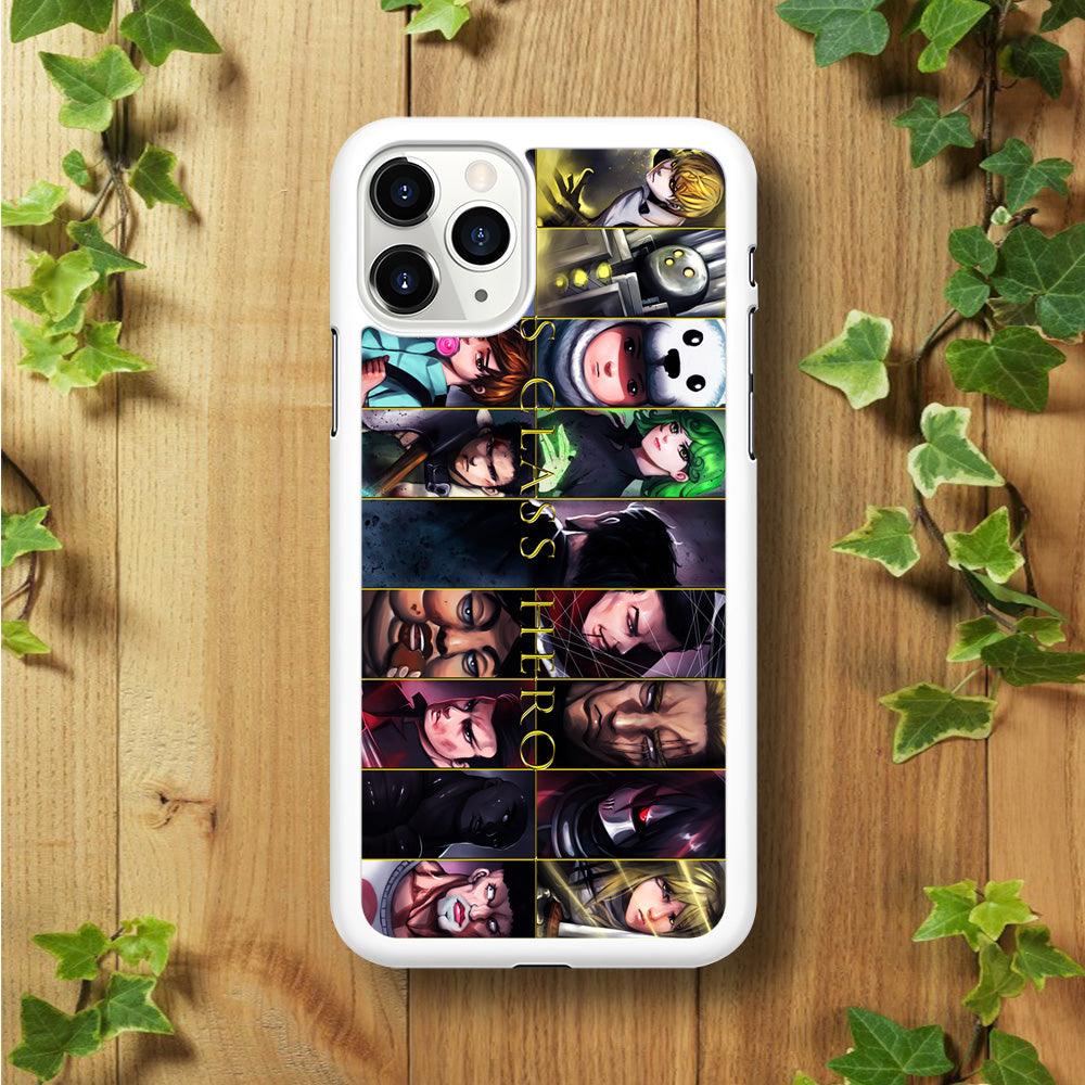 One Punch Man S-Class Hero iPhone 11 Pro Case-Rubber / White (2D Case)-Xtracase