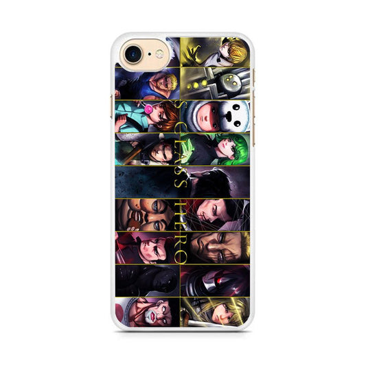 One Punch Man S-Class Hero iPhone 8 Case-Rubber / White (2D Case)-Xtracase