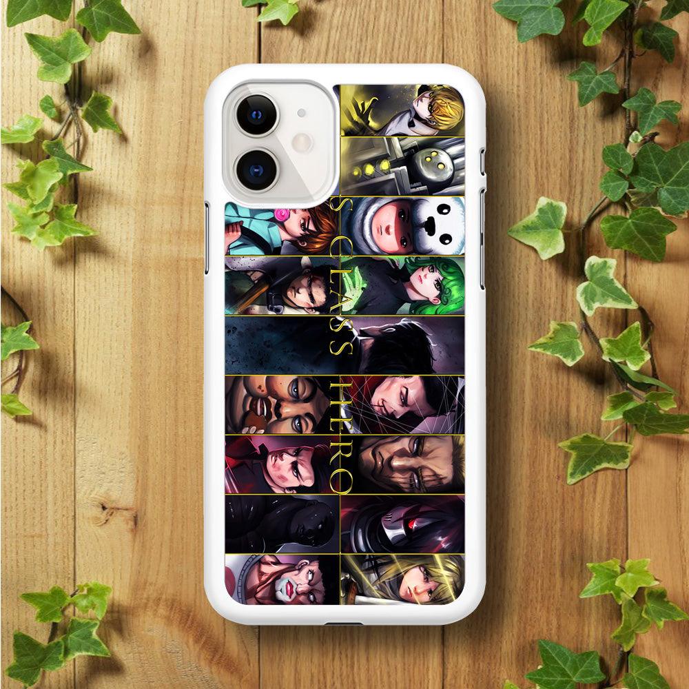 One Punch Man S-Class Hero iPhone 11 Case-Rubber / White (2D Case)-Xtracase