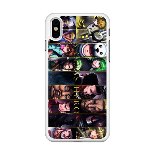 One Punch Man S-Class Hero iPhone X Case-Rubber / White (2D Case)-Xtracase