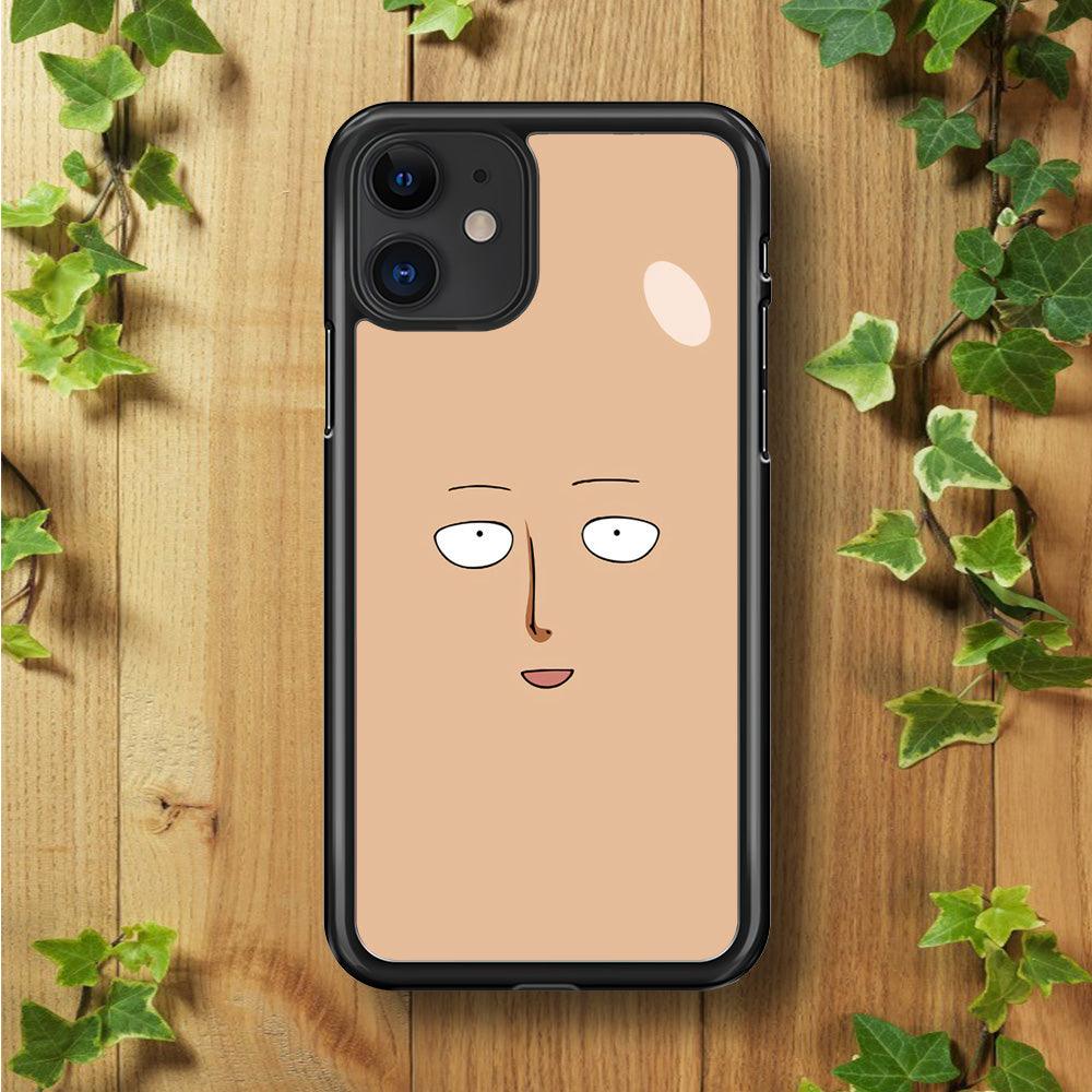 One Punch Man Saitama Face iPhone 11 Case-Rubber / Black (2D Case)-Xtracase