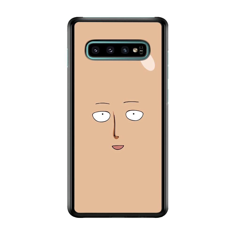 One Punch Man Saitama Face Samsung Galaxy S10 Case-Rubber / Black (2D Case)-Xtracase