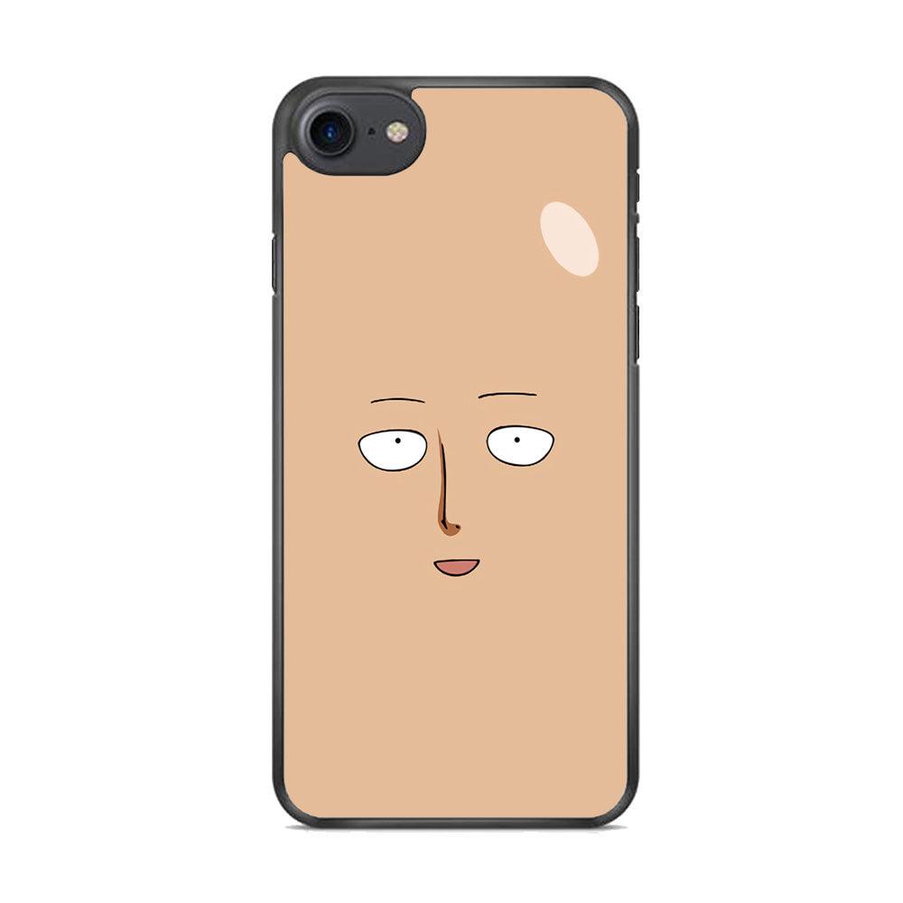 One Punch Man Saitama Face iPhone 8 Case-Rubber / Black (2D Case)-Xtracase