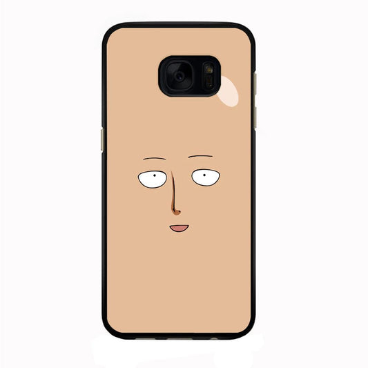 One Punch Man Saitama Face Samsung Galaxy S7 Edge Case-Rubber / Black (2D Case)-Xtracase