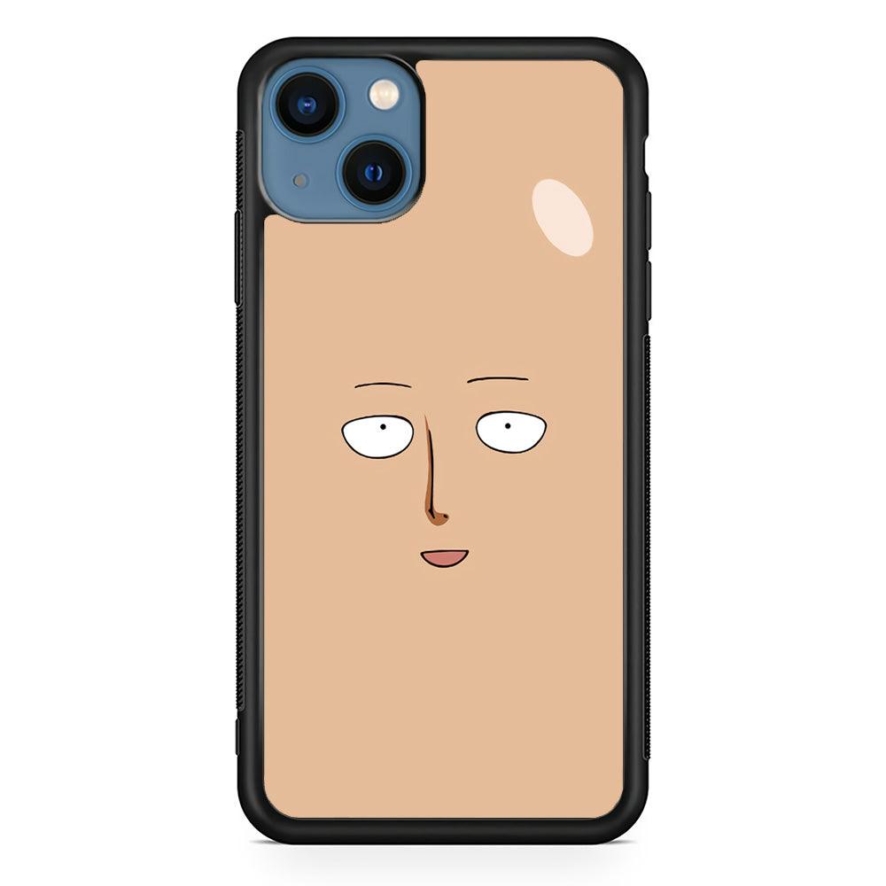 One Punch Man Saitama Face iPhone 13 Case-Rubber / Black (2D Case)-Xtracase
