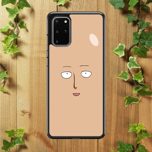 One Punch Man Saitama Face Samsung Galaxy S20 Plus Case-Rubber / Black (2D Case)-Xtracase