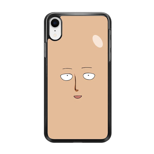 One Punch Man Saitama Face iPhone XR Case-Rubber / Black (2D Case)-Xtracase