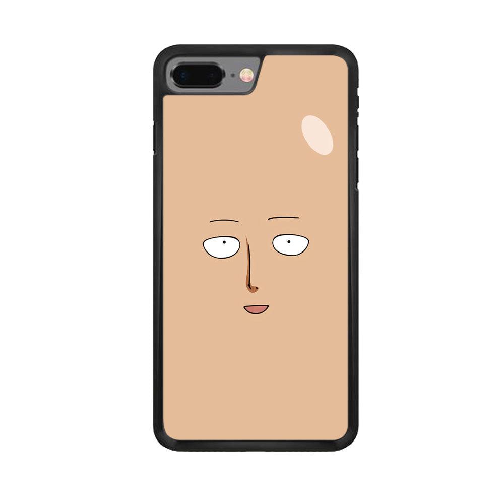 One Punch Man Saitama Face iPhone 8 Plus Case-Rubber / Black (2D Case)-Xtracase
