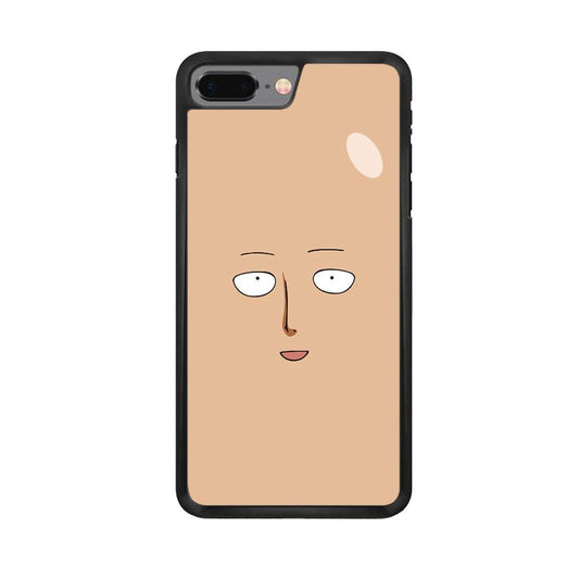 One Punch Man Saitama Face iPhone 8 Plus Case-Rubber / Black (2D Case)-Xtracase