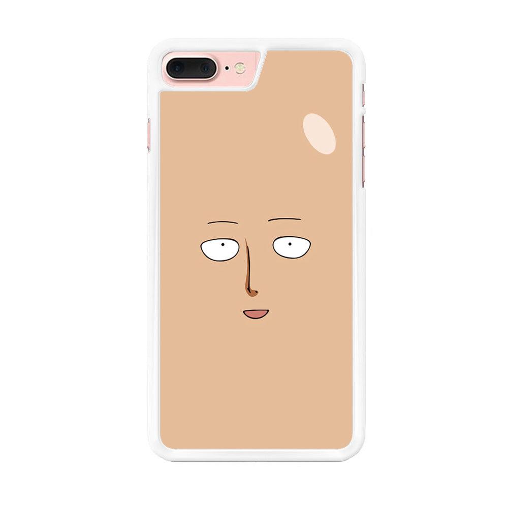One Punch Man Saitama Face iPhone 8 Plus Case-Rubber / White (2D Case)-Xtracase
