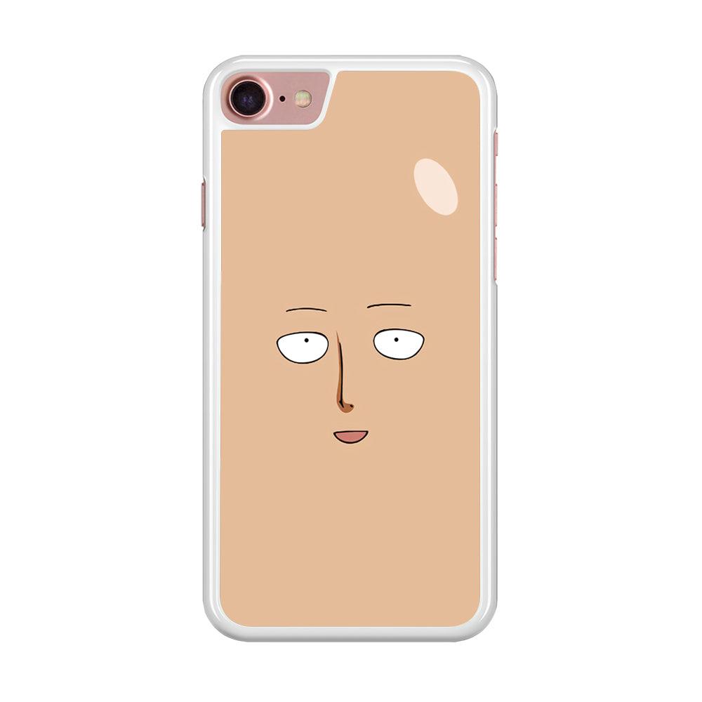 One Punch Man Saitama Face iPhone SE 2020 Case-Rubber / White (2D Case)-Xtracase