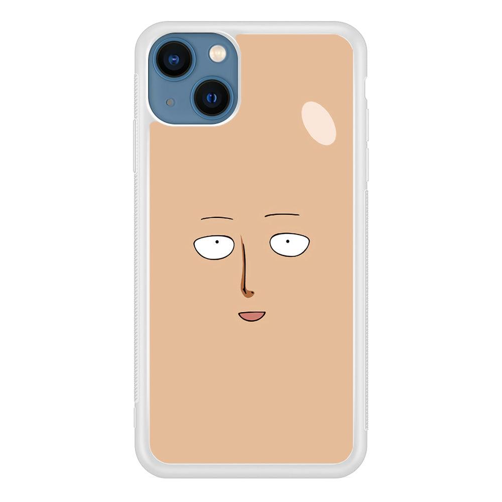 One Punch Man Saitama Face iPhone 13 Case-Rubber / White (2D Case)-Xtracase